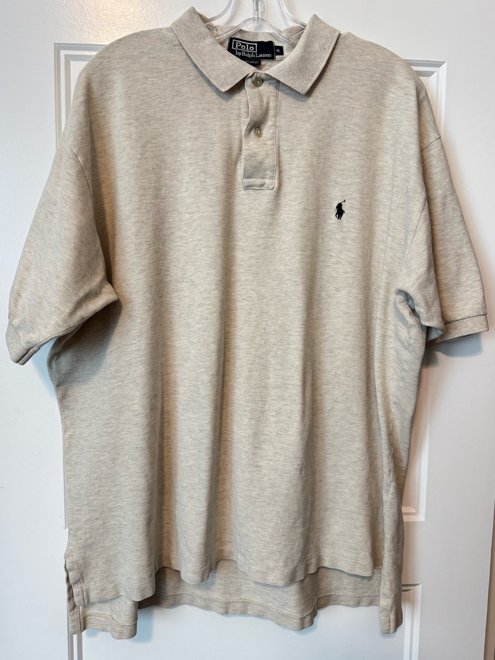 Polo Ralph Lauren Beige Classic Fit Short Sleeve Polo Shirt XL Embroidered Pony